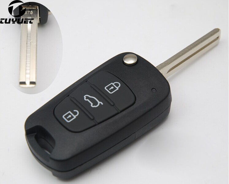 Autosleutel Shell Vervanging Voor Hyundai I30 IX35 Flip Folding Remote Key Case Blanco Cover 3 Knoppen