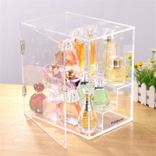 LUGUNU Collection Case Perfume Exhibition Box 3 Steps Acrylic Riser Display With Door Cosmetic Storage