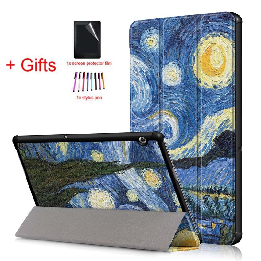 Ultra Slim Case for Huawei Mediapad T5 10 AGS2-W09/L09/L03/W19 10.1" Cover for Huawei Mediapad T5 10 Tablet case+film+stylus: XK