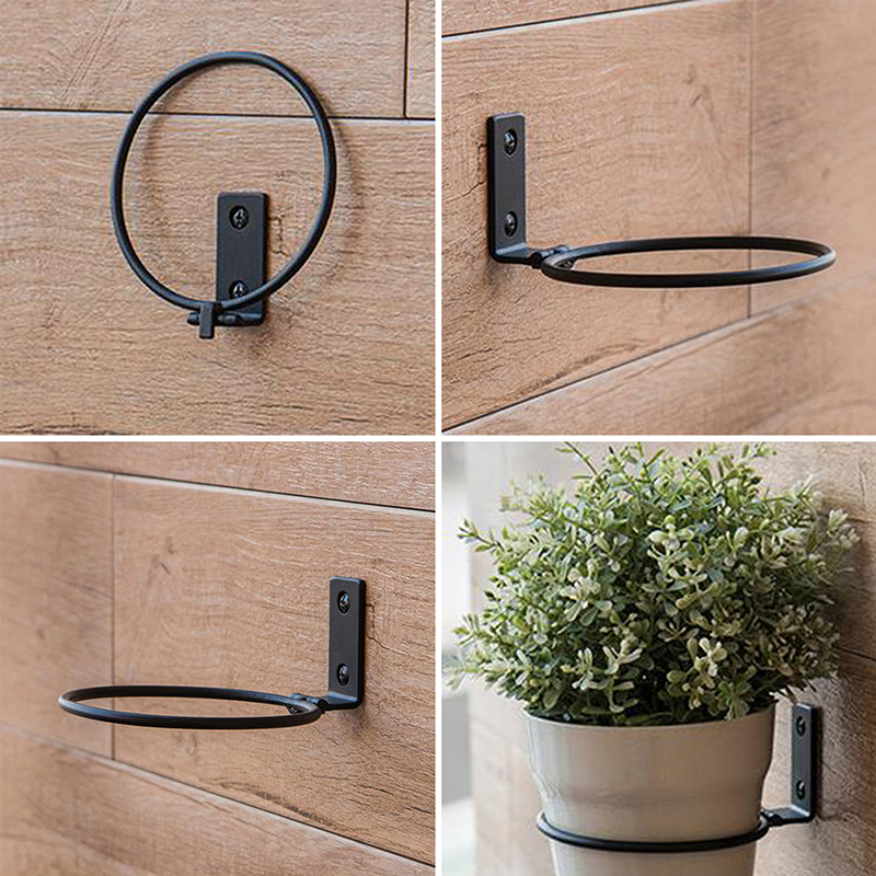 11cm folde blomsterpotte bakker vægmonteret planter ring potte holder blomster plante holder væg beslag altan