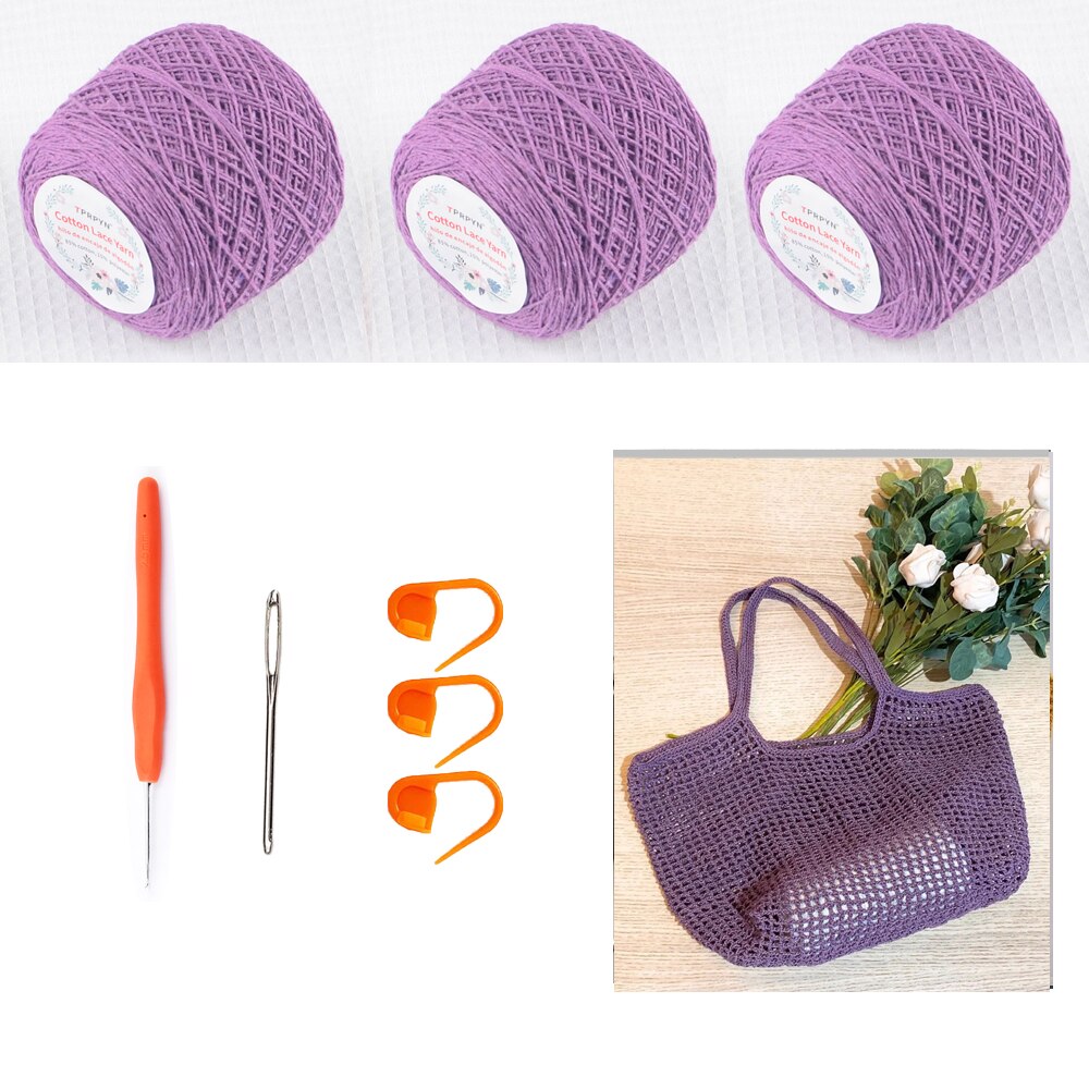 Bag Crochet Kit with yarn DIY hole Shoulder Bags kits beginner Handbag Knitting Crocheting set with material pattern vedio: 22