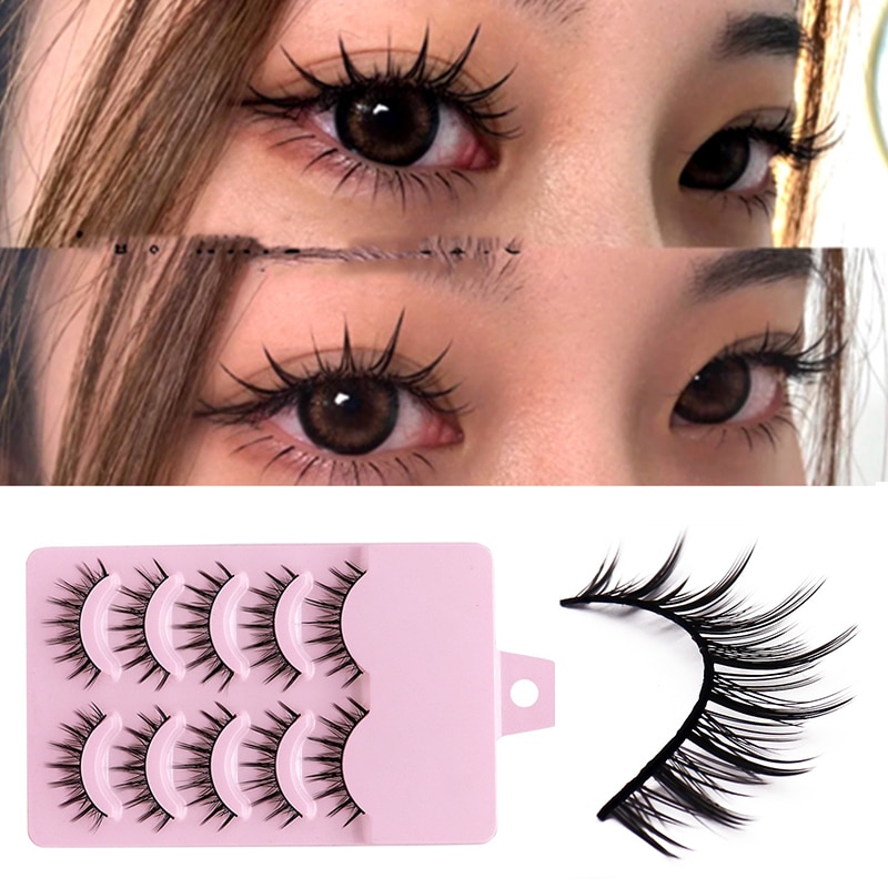Pestañas postizas japonesas de fantasía, Cosplay del diablo pequeño, extensión de pestañas, maquillaje diario, 5 pares