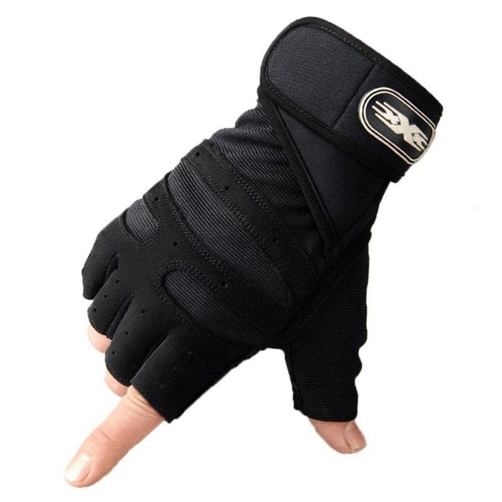 1 Paar Gewichtheffen Training Handschoenen Vrouwen Mannen Fitness Sport Body Building Gymnastiek Grips Gymnastiek Hand Palm Protector Handschoenen: black / M