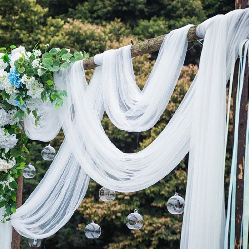 Rollo de tul para decoración de boda, tela transparente de Organza de cristal para fondo de de cumpleaños, fajas para silla de boda, hilo decorativo, 5/10m
