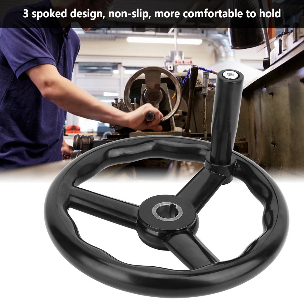 250*25mm anty-poślizg bakelitu 3 szprychowe tokarka koła zamachowego z uchwytem robić maszyna narzędzie czarny