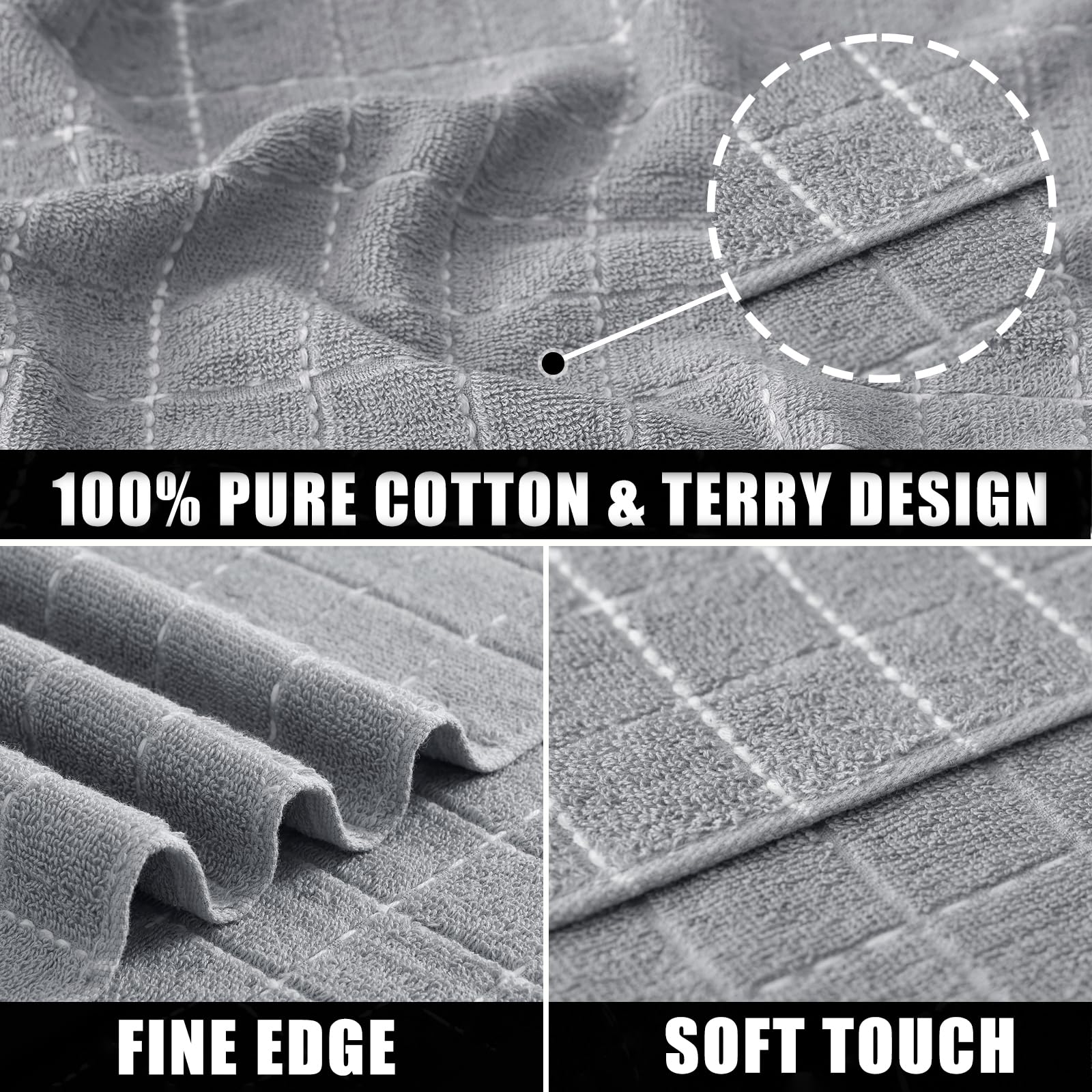 Olanly-toalla de cocina 100% de algodón, paño de limpieza del hogar súper suave y absorbente, trapos para platos diarios reutilizables, paño grueso para platos