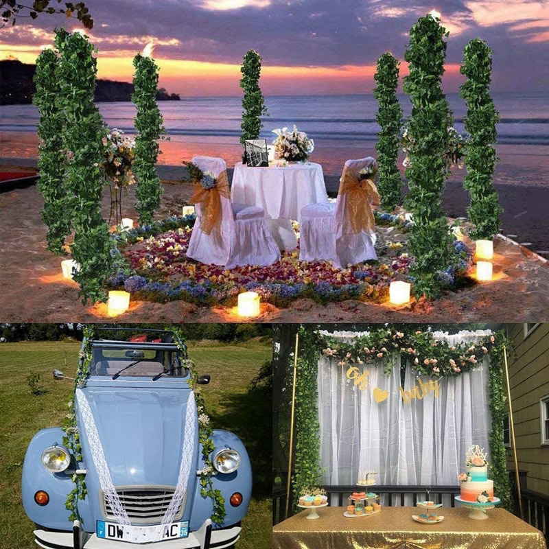 36Stck Künstliche Pflanzen von Reben Falsche Blumen Efeu Hänge Girlande für sterben Hochzeit Party Heimat Bar Garten Zauberstab Deko