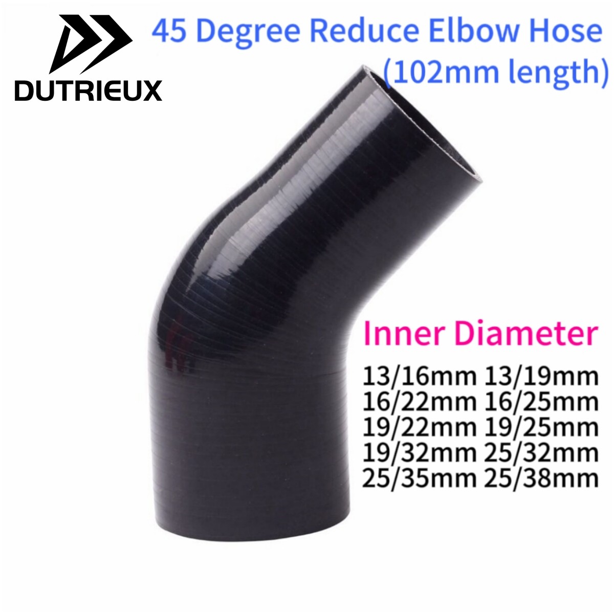 45 Degree Reducer Elbow General Silicone Coolant Intercooler Pipe Tube Hose 13mm 16mm 19mm 22mm 25mm 32mm 35mm 38mm