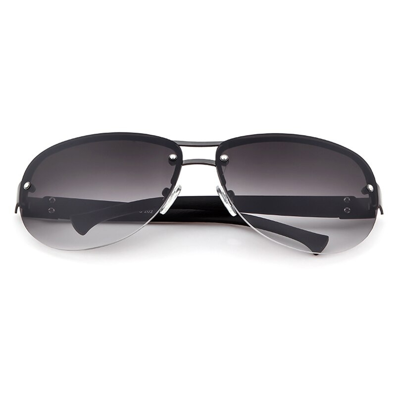 Lange Keeper Retro Randloze Zonnebril Vrouwen Mannen Zonnebril Eyewear Brillen Dubbele Balken Goggles Unisex Half Frame Mode