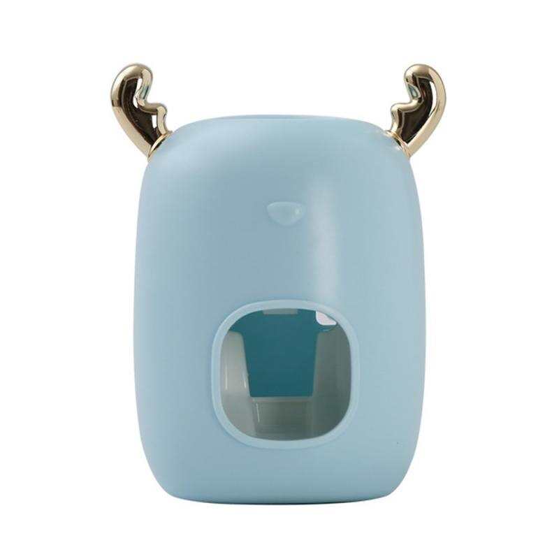Toothpaste Squeezers Christmas Look Wall Mount Stand Automatic Toothpaste Dispenser Tooth Dust-proof Toothbrush Holder: blue