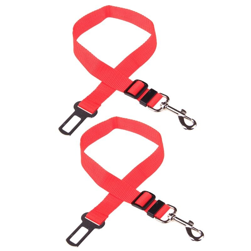 2 Stks/set Hond Autogordel Draagbare Verstelbare Huisdier Intrekbare Hondenlijn Huisdieren Veiligheid Band Reizen Voertuig Accessoires: Rood