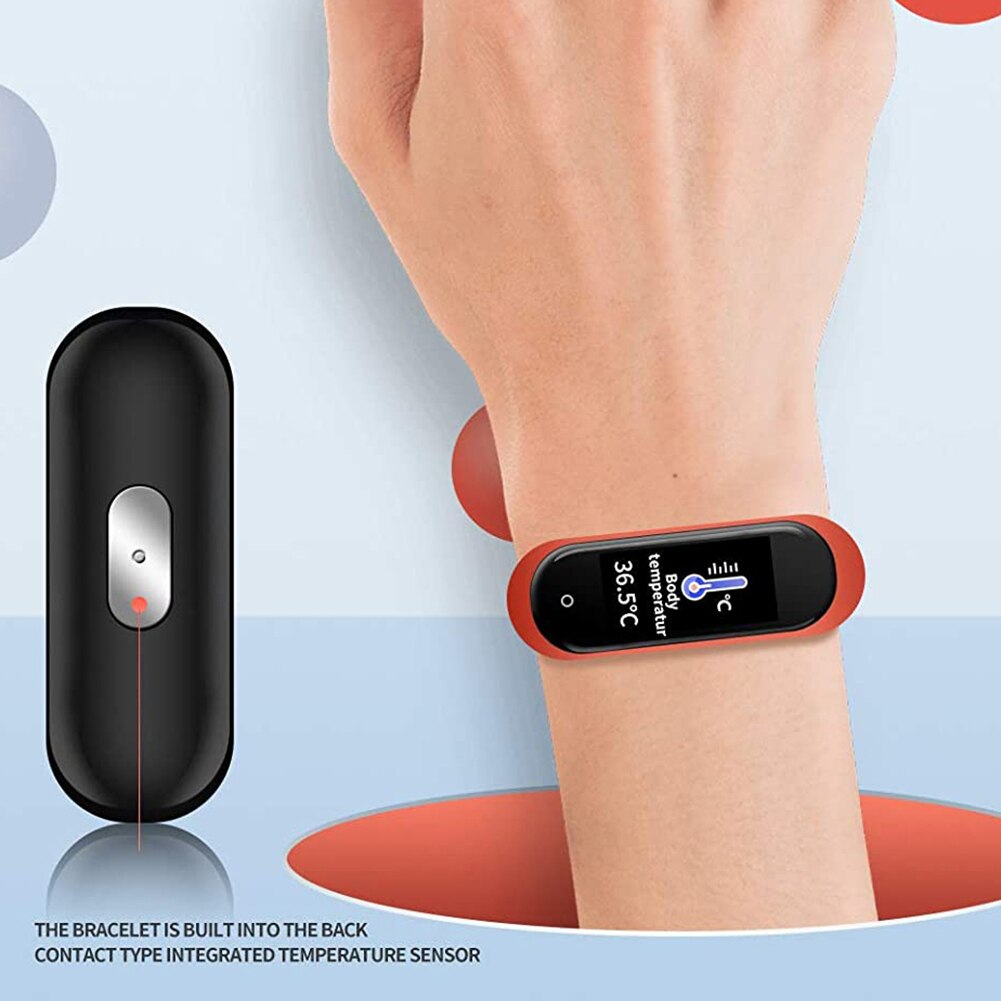 Temperatuur Meten Smart Armband Koorts Monitor Gezondheid Fitness Tracker Hartslagmeter Smartwatch Voor Iphone Android