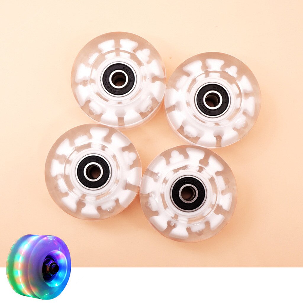 Roues de patins à roulettes, lumineuses, colorées, 4 pièces, avec roulements, pour Sports de plein air
