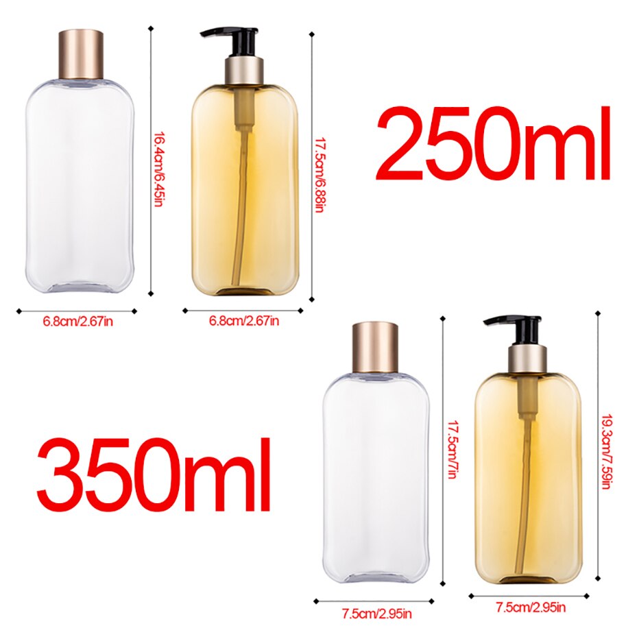 250/350Ml Vierkante Vorm Zeep Hervulbare Fles Handpers Lege Reizen Draagbare Dispenser Olie Douchegel Lotion Opslag fles