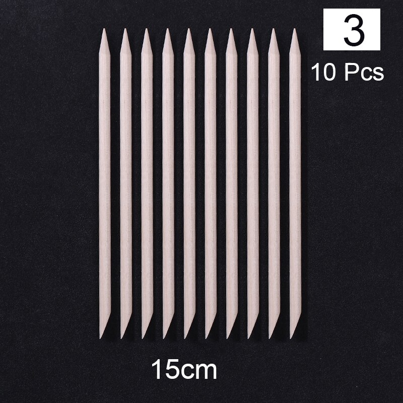 10 st träpinne nail art strass remover verktyg nagelprickande verktyg för nagelband pusher nagelband ta bort verktyg gafflar för naglar: 15cm