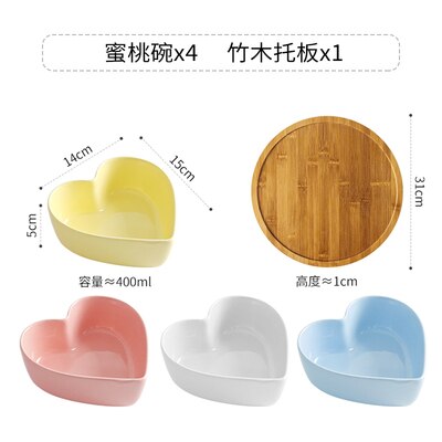Keramische Hartvormige Fruitschaal Woonkamer Koffietafel Dessertbord Salade Gedroogde Fruitschaal Keuken Servies Voedsel Lade: 1pcs-F