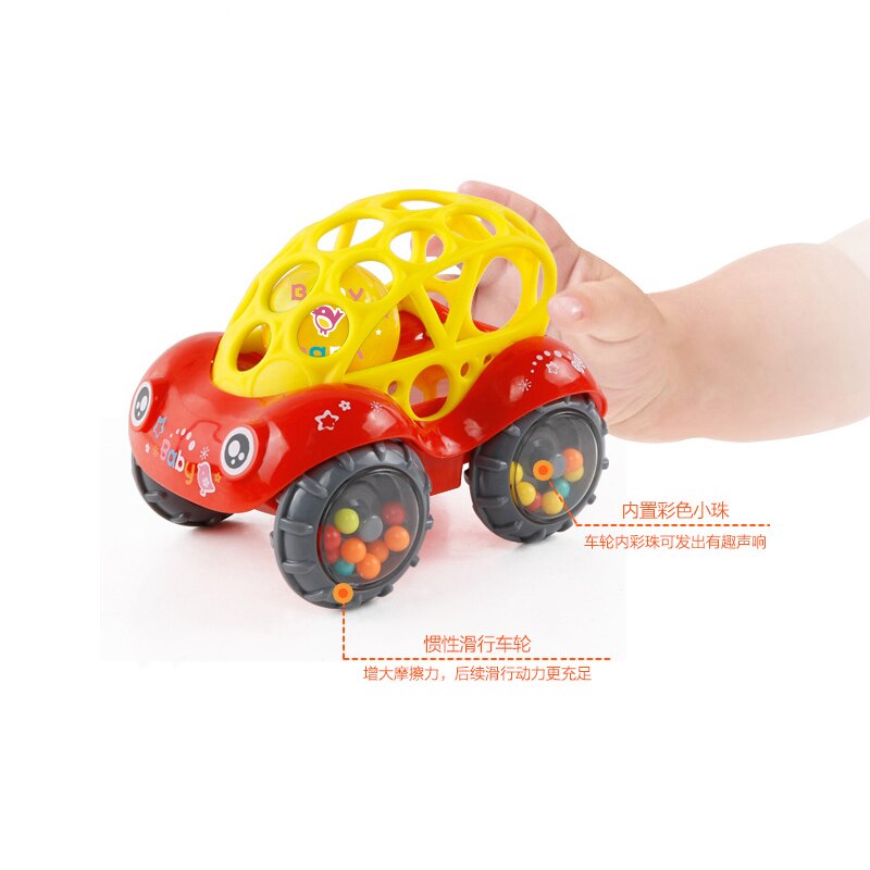 1pc baby plastic niet-giftige kleurrijke dieren hand rinkelen schuddende bel auto rammelaars speelgoed muziek handbel voor kinderen kleur willekeurig