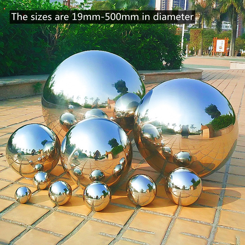 Diameter 16mm-550mm 304# material 0.6mm thickened stainless steel hollow mirror garden decorative ball boutique float ball