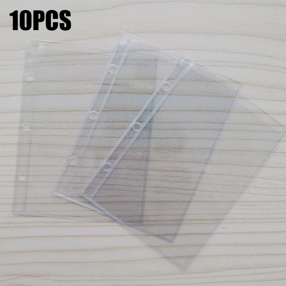 Mini 3 Gat Notebook 3 Hole Loose Leaf Binder Pvc Accessoires Zip Dagboek Planner Zak Papieren Transparante Pp M2I1: 10PCS PVC Inner page