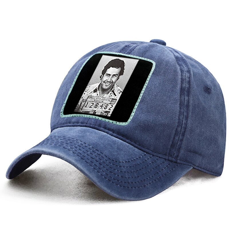 Gorra de béisbol de Pablo Emilio Escobar Gaviria para mujer, gorro de béisbol estilo Harajuku, Hip Hop, padre, camionero sólido, Snapback, Boinas de cola de caballo: Dark Blue 6