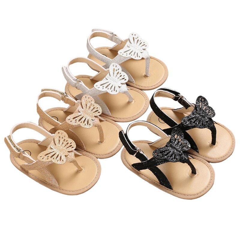 0-18M Baby Baby Meisjes Sandalen Schoenen Bling Bling Vlinder Causale Zomer Zachte Sandalen Schoenen 3 Kleuren