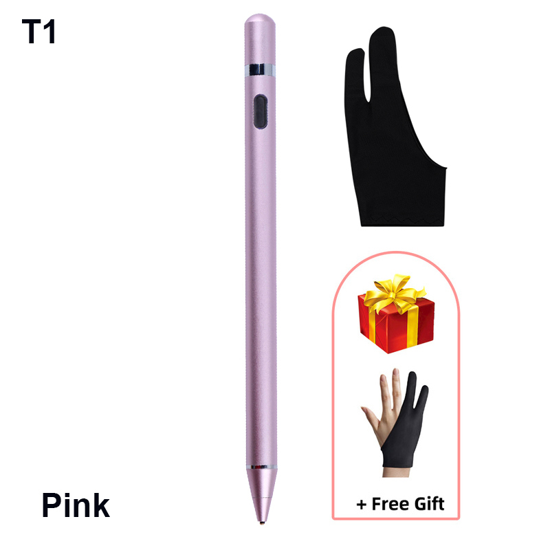 Universell aktiv stylus berøringspenn for nettbrett tegning android mobiltelefon for epleblyant 1 2 ipad penn for xaiomi lenovo huawei: Rosa