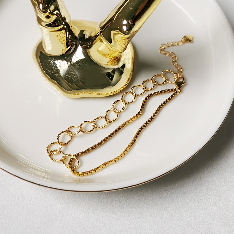 Silvology 925 Sterling Silver Tanks Chain Double Layer Bracelets Simple Temperament Bracelets for Women Travel Jewelry