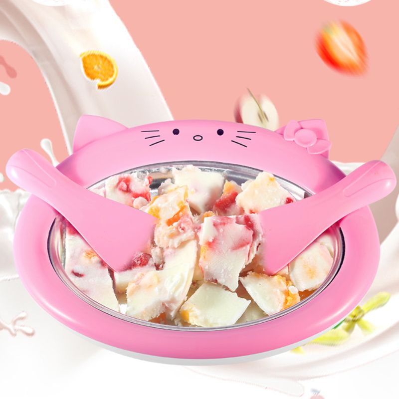 Cartoon Mini Ice Cream Maker Fried Yogurt Machine Summer Cool Ice Cream Ice Roller Rolling Machine For Kids Children Retailsale