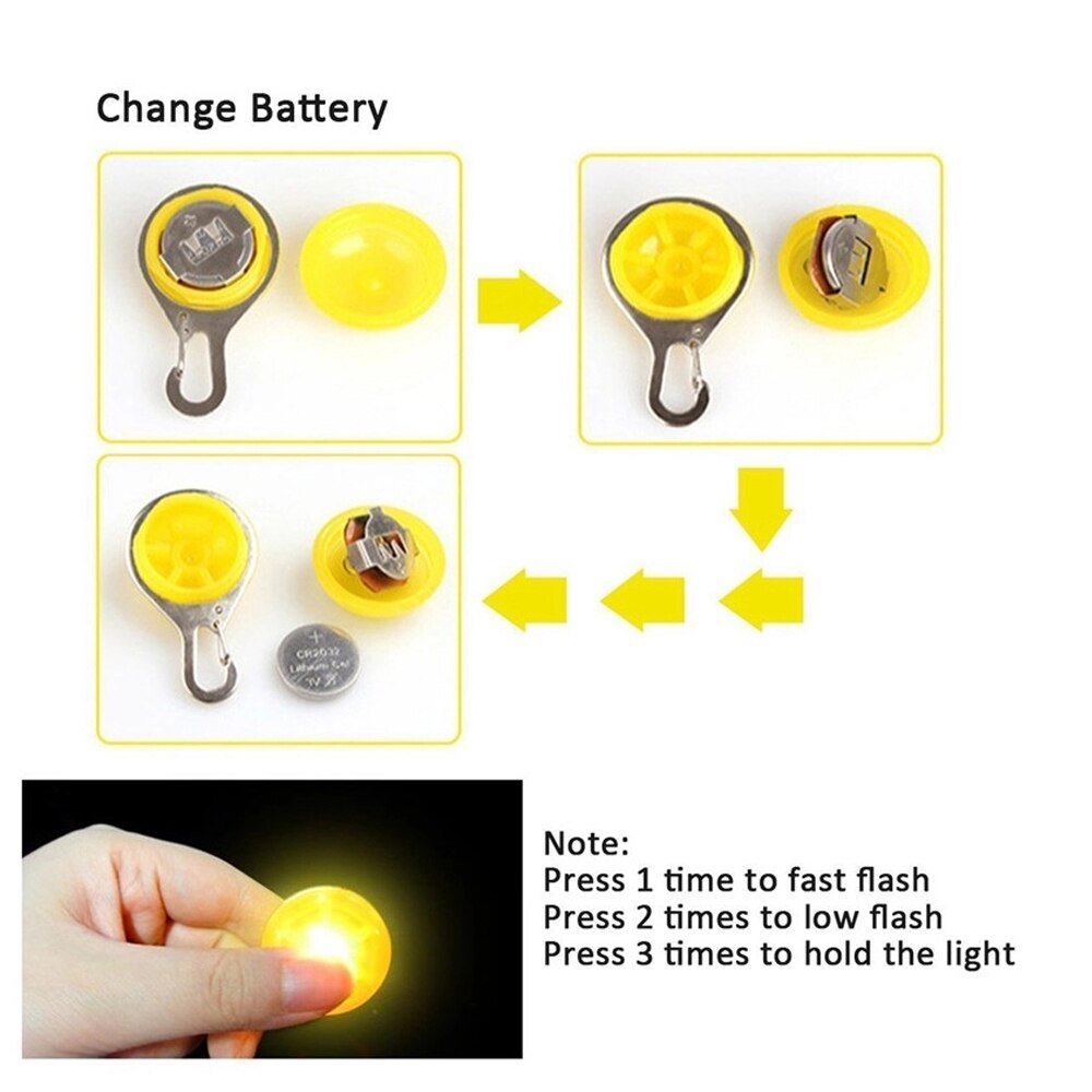 Huisdier nachtveiligheid led zaklamp halsband hond gids lichten gloeiende hanger ketting huisdier lichtgevende heldere gloeiende halsband in het donker 8