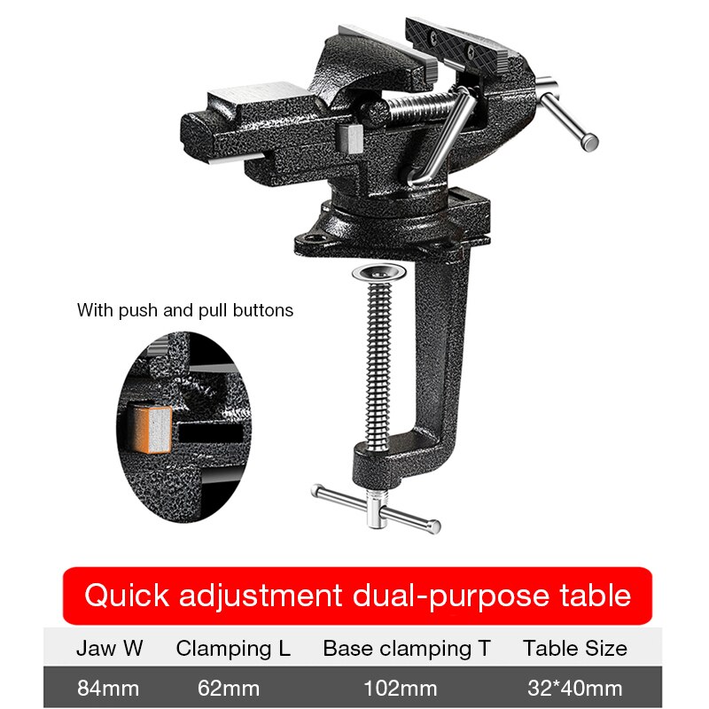 Heavy Table Vise High Carbon Steel Bench Vice 360 Deg Universal Vise Desktop Vise Repair Woodwork Jewelry Making Hand Tool: Green