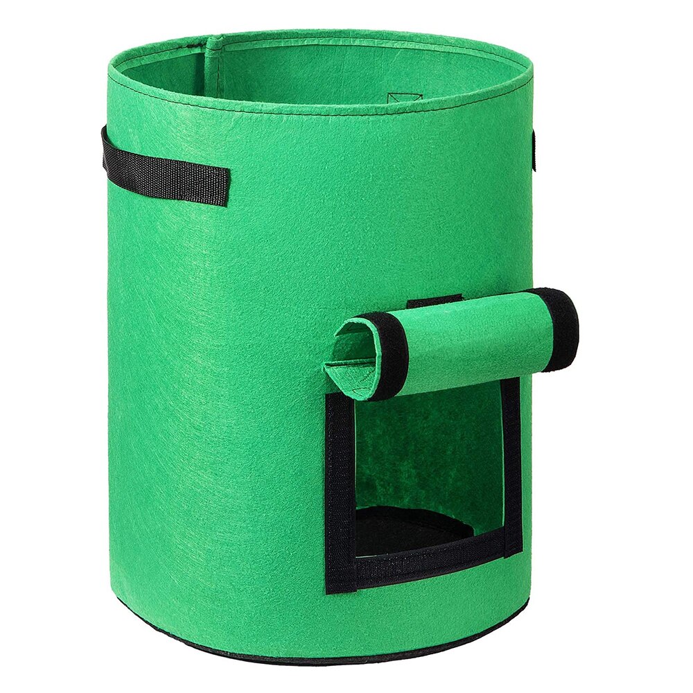 5 7 10 Gallon Potato Planting Bag Pot Planter Growing Garden Vegetable Container Potato Pot Greenhouse Vegetable Garden Bag tool: Green-5Gallon / 2Pcs