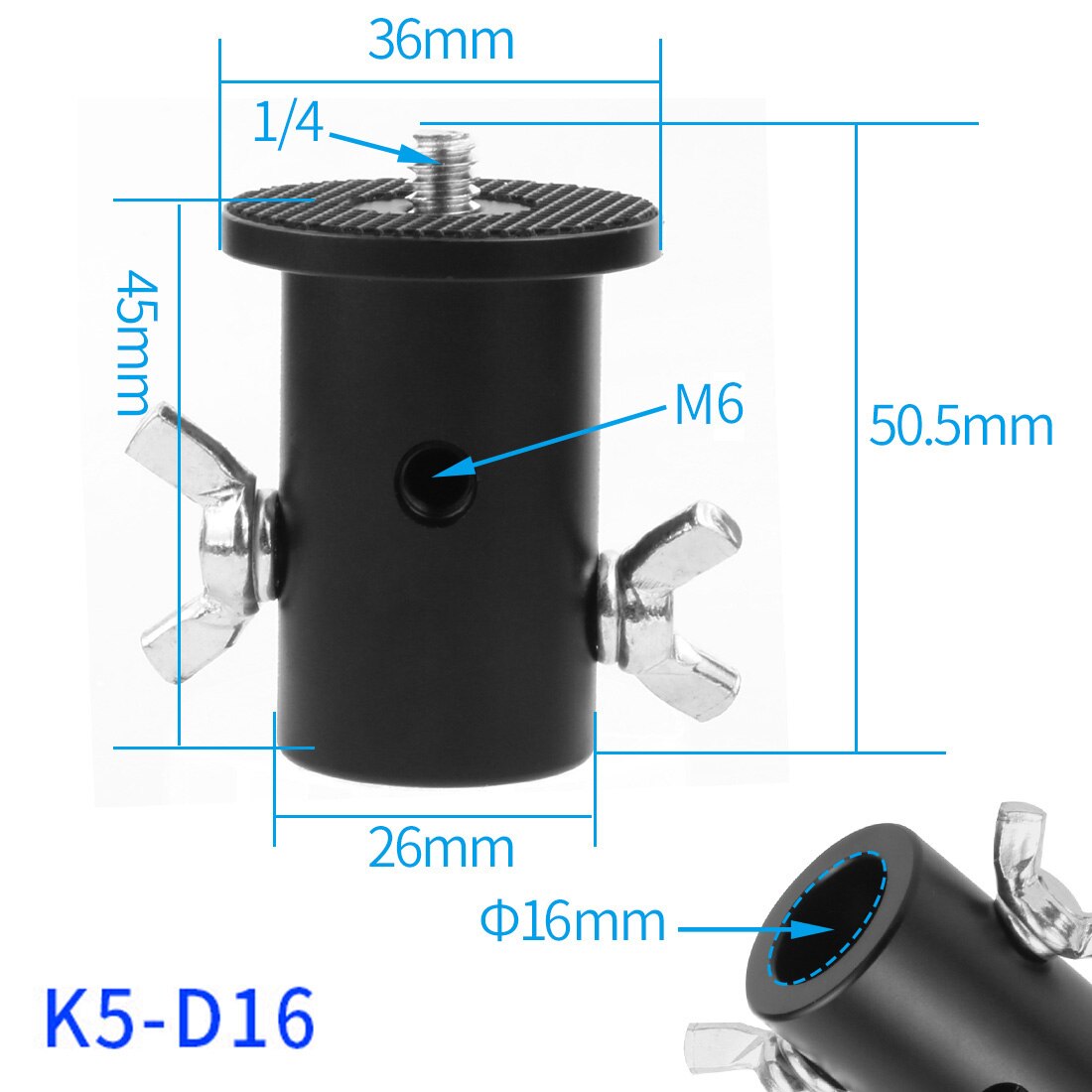 Tripod Light Stand Flat Head Converter to 1/4" 3/8" Screw Mount Adapter 16mm for Flash LED Monitor DSLR Photography Accessories: 16mm Hole Type E