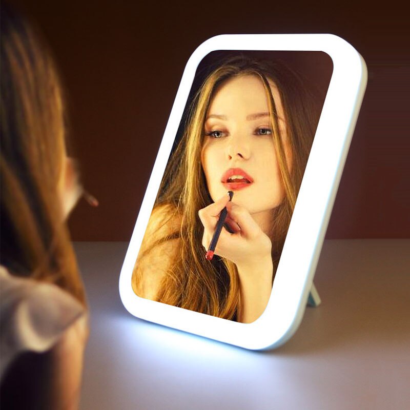 Led Make-Up Spiegel Met Licht Vullen Spiegel M006 Licht Up Spiegel Voor Make Desktop Cosmetische Spiegel Usb Opladen Slaapzaal Vanity