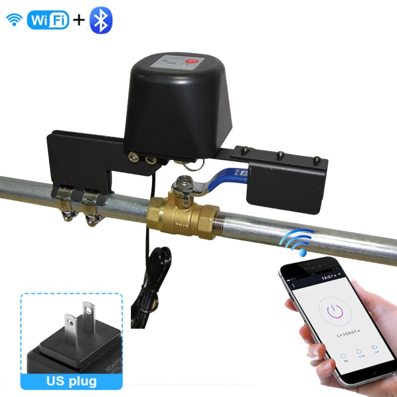 Tuya Smart Water Valve Wifi Automatic Pipe Gas Ball Valve Electric Manual Control Switch Tap Work With Alexa Google Smart Life: US