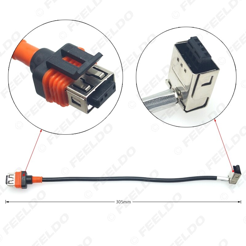 Feeldo 1pc bil skjult xenon lys høyspent ledningsnett kabel for  d1s d1c d1r xenon ballast pære  d1 d3 hid stikkontakt adapter