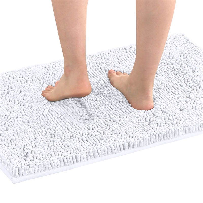 Chenille Absorberende Badkamer Vloermat Antislip Badkamermatten Badkleed Lang Haar Vloermat Slaapkamer Deur Tapijt Woondecoratie: 1200mm x 1200mm / WHITE