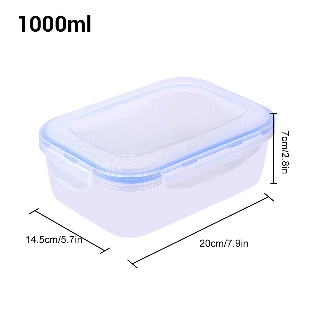 380/800/1100ml Kitchen Transparent PP Food Storage Plastic Food Storage Refrigerator Box Square Microwave Lunch Box Food Crisper
