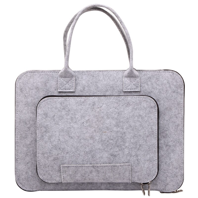 Draagbare Laptop Tas Notebook Linerfelt Effen Kleur Tas Voor 13.3 Inch15.6 Inch 17.3 Inch Schoudertassen Business Handtas