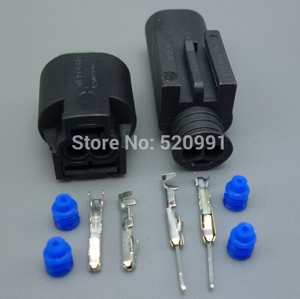 Shhworldsea-conector de cable macho y hembra de 2 pines Sensor de temperatura del agua del refrigerante del motor, enchufe para BMW Buick 1-967644-1