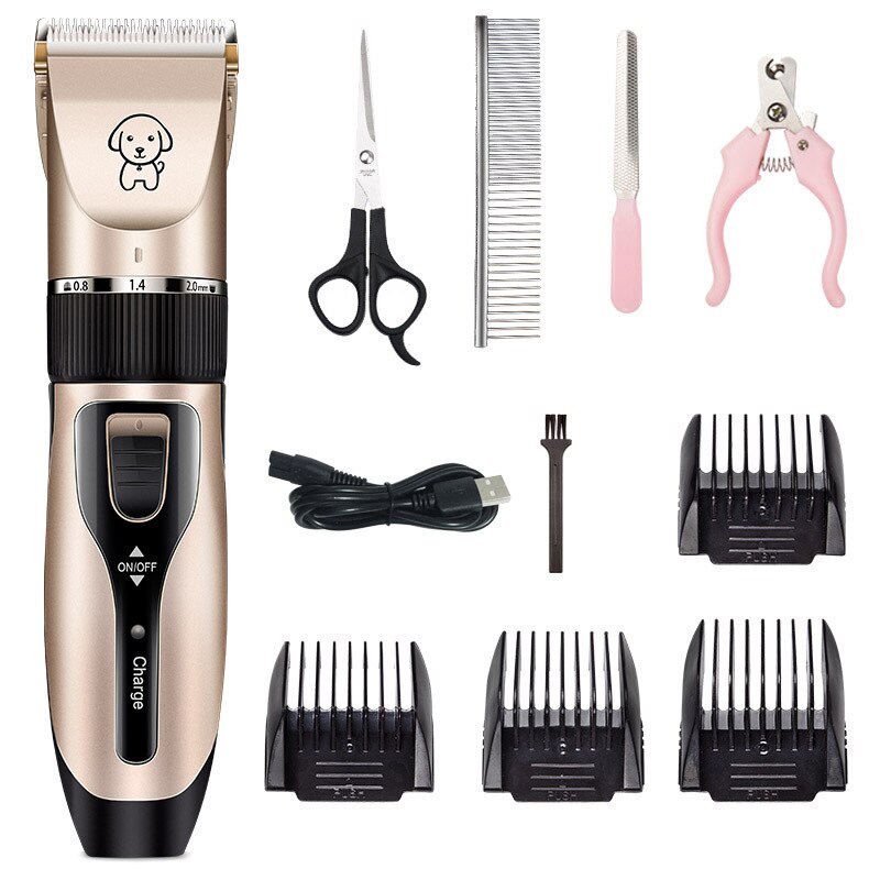 Hond Clippers Elektrische Huisdier Katten Tondeuse Dieren Grooming Haircut Cutter Scheerapparaat Trimmer Set Professionele Oplaadbare: No.2 sets