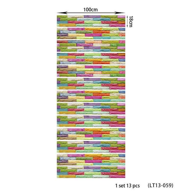 PVC wallpaper rainbow wall tiles simple 13 pieces of DIY stair stickers, step stickers wall stickers