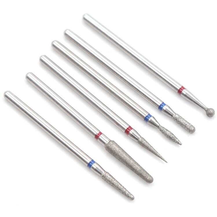 6 Stuks Nail Drill Bit Set Diamond Keramische Nozzle Voor Manicure Elektrische Frees Voor Manicure Machine Frees Voor nail: Ivoor