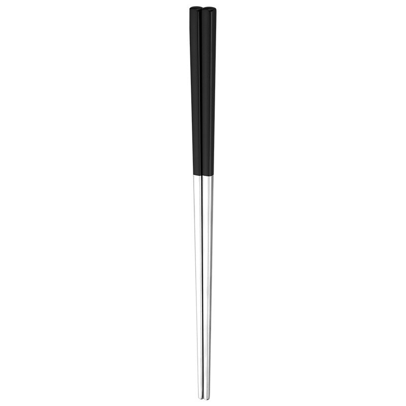 Luxury Metal Baguette Sticks Sushi Tableware Chinese Korean Chopsticks Home 304stainless Steel Chopsticks Japan Dinnerware: Black silver