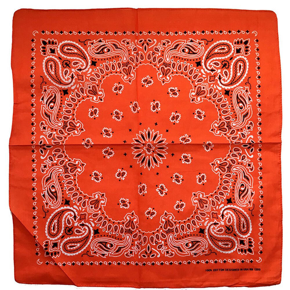 Bandana negra Unisex de mezcla de algodón estilo Hip Hop, cinta de pelo adorno de cabeza, pañuelo para cuello y muñeca, pañuelo cuadrado mágico para la cabeza: Red