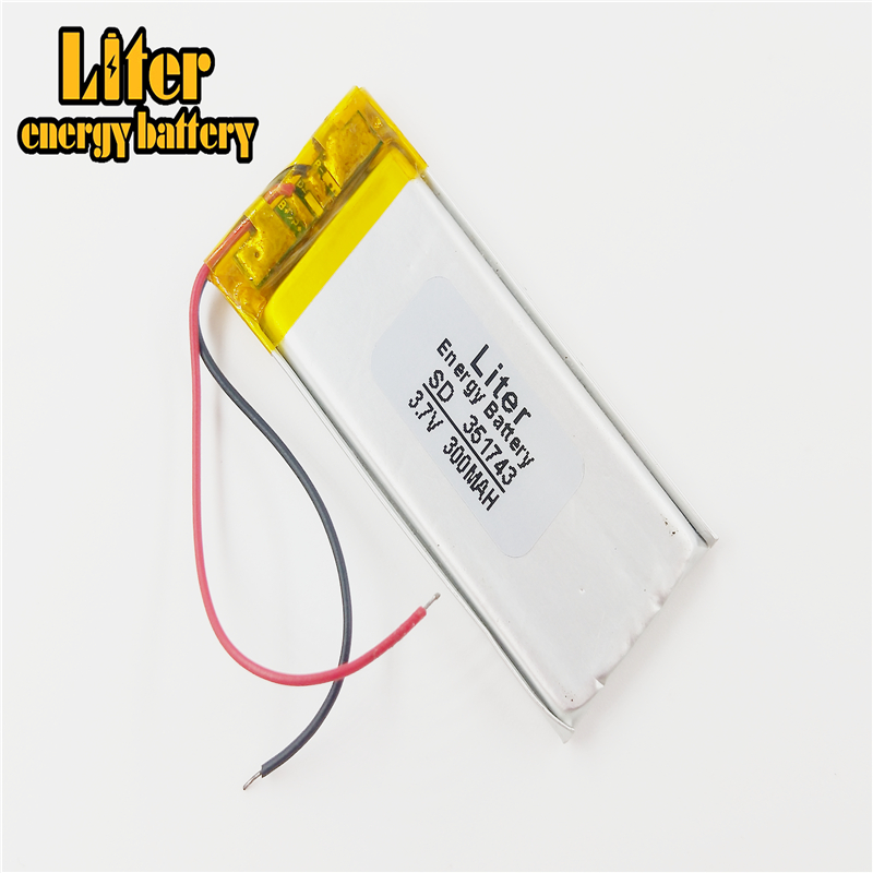 3.7V 300mAh 351743 Rechargeable li Polymer Li-ion Battery For Sony MP3 sony walkman NWZ-B143F YP-U5 player