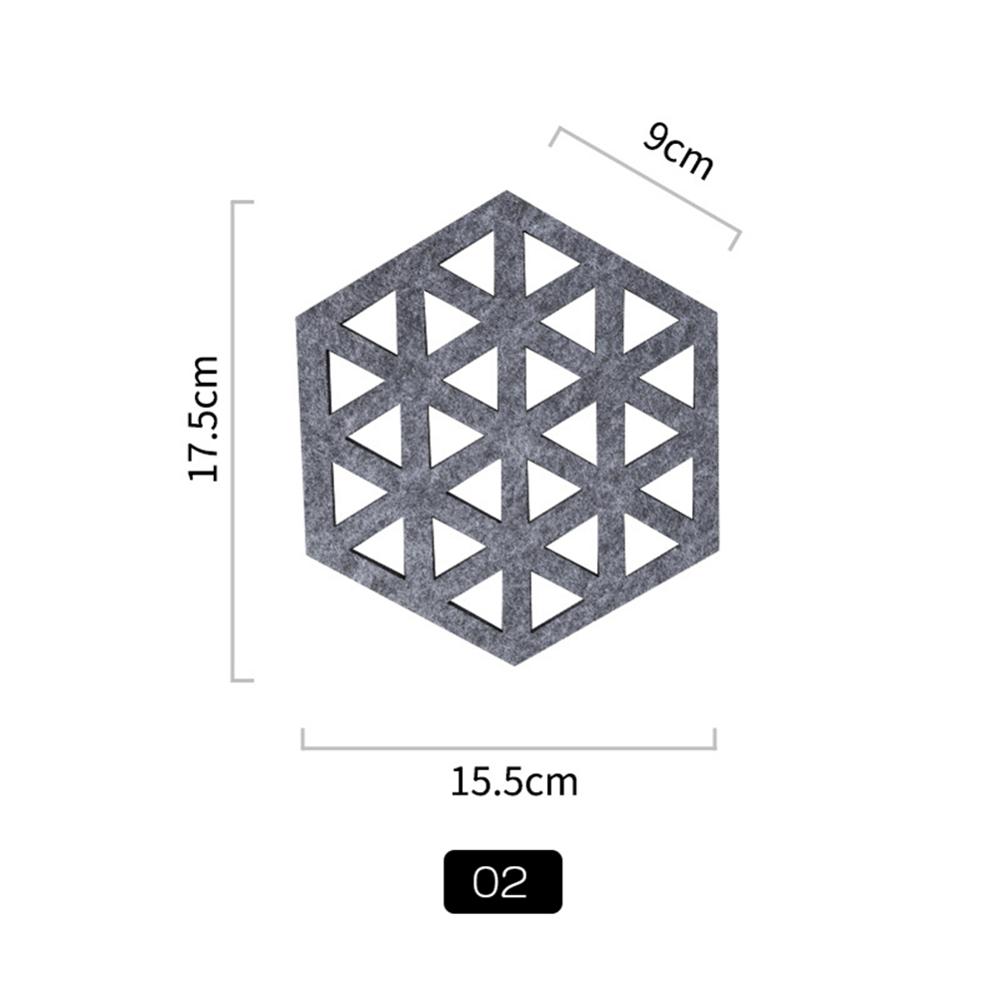 Chic Silicone Coaster Cup Hexagon Mats Pad Heat-insulated Bowl Placemat Home Decor Desktop Eco-friendly Japanese Simple 1PCS: D-Gray 15.5-17.5