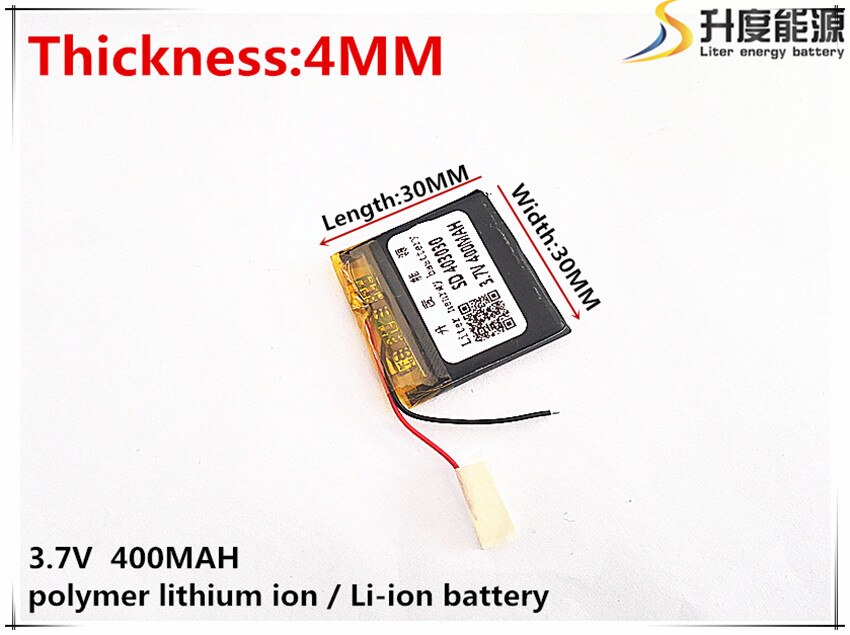 2 stück [sd] 3.7v,400 mah, [ 403030 ] polymer-lithium-ionen-/li-ionen-akku für spielzeug, powerbank, gps-gerät, ,mp3,mp4, , lautsprecher