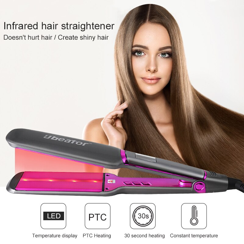 Fernen Infrarot Negative Ionen Keramik Haarglätter Flache Eisen Hair Pflege Richt