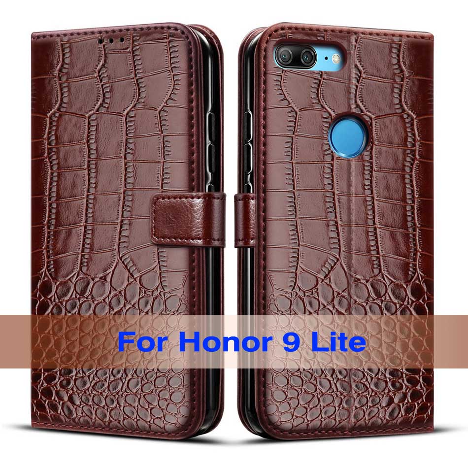 For Huawei Honor 9 Lite Case flip leather Cover For Huawei Honor9 Lite Case book wallet case For Honor 9 Lite Honor 9Lite: Brown -Honor 9 Lite