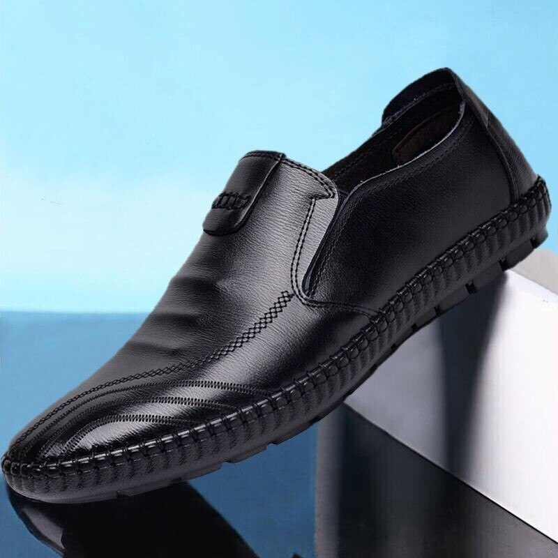 casual spring and autumn shoes PU British men shoes men dress shoes leather zapatos de hombre mens leather shoes: Black / 40